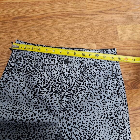 Rag & Bone Hana Gray High Rise velvet Cheetah Print Bootcut Crop Jeans Size 27 - Picture 3 of 7